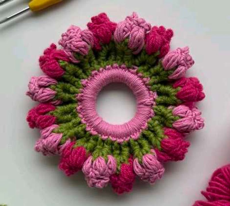 Handmade Crochet Sunflower scrunchies🌻