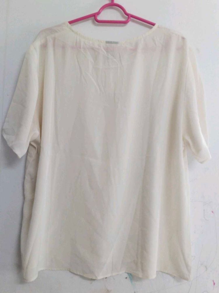 Cream Oversized Tunic Top