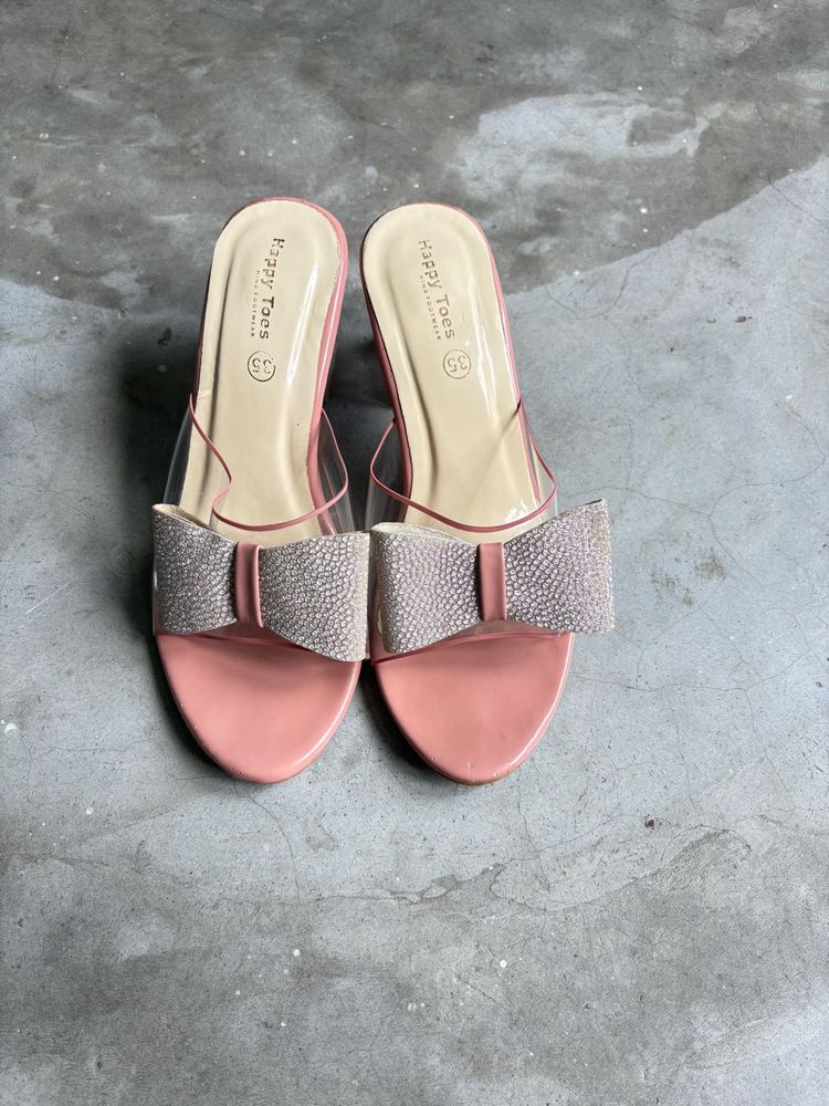 Cute Pink Bow Heels