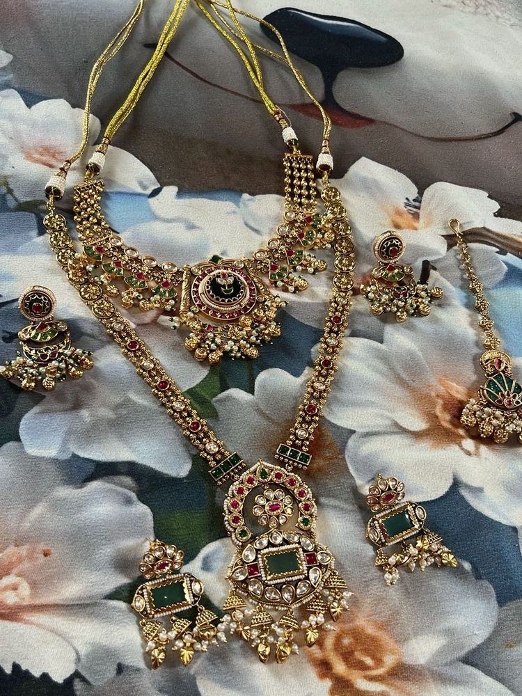 Exquisite Indian Kundan Necklace Set