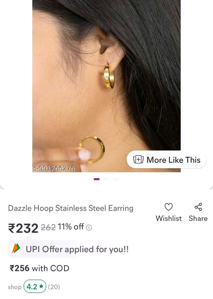 Dazzle Hoop Stainless Steel Earrings