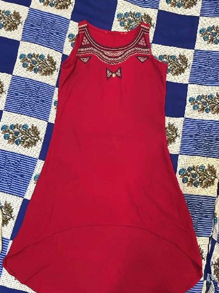 Red Embroidered Ethnic Gown