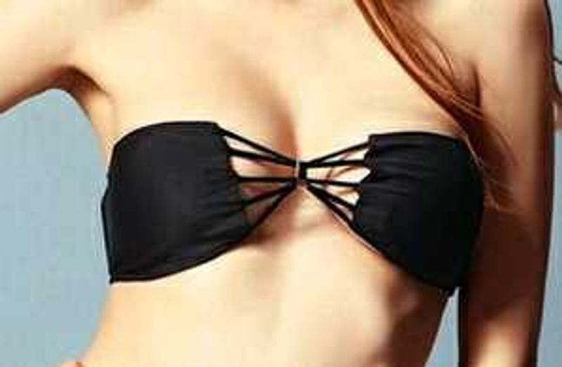 468. Chic Black Strappy Bikini Top
