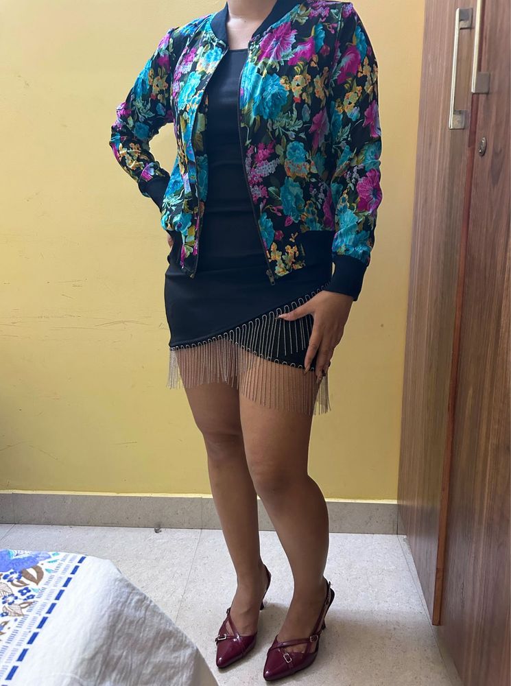 Stylish Floral Bomber Jacket