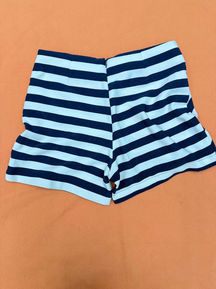 Striped High-Waisted Shorts
