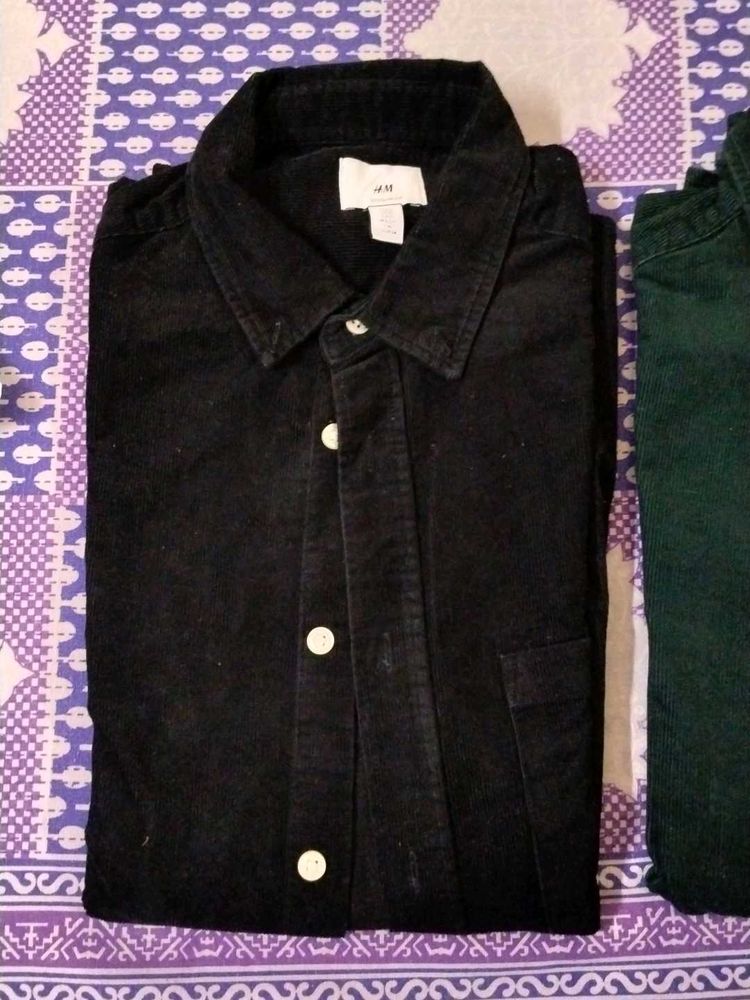 H&amp;M Black Corduroy Shirt