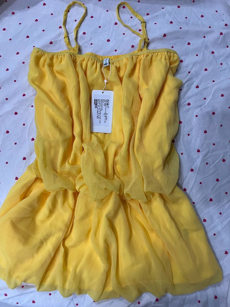 Vibrant Yellow Flowy Summer Dress