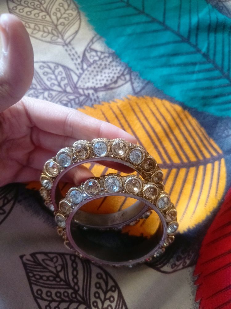Golden Silver Stone Bangle