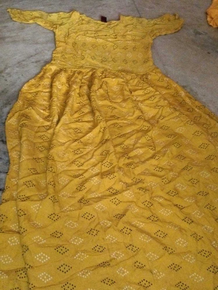 Yellow Printed Kurta