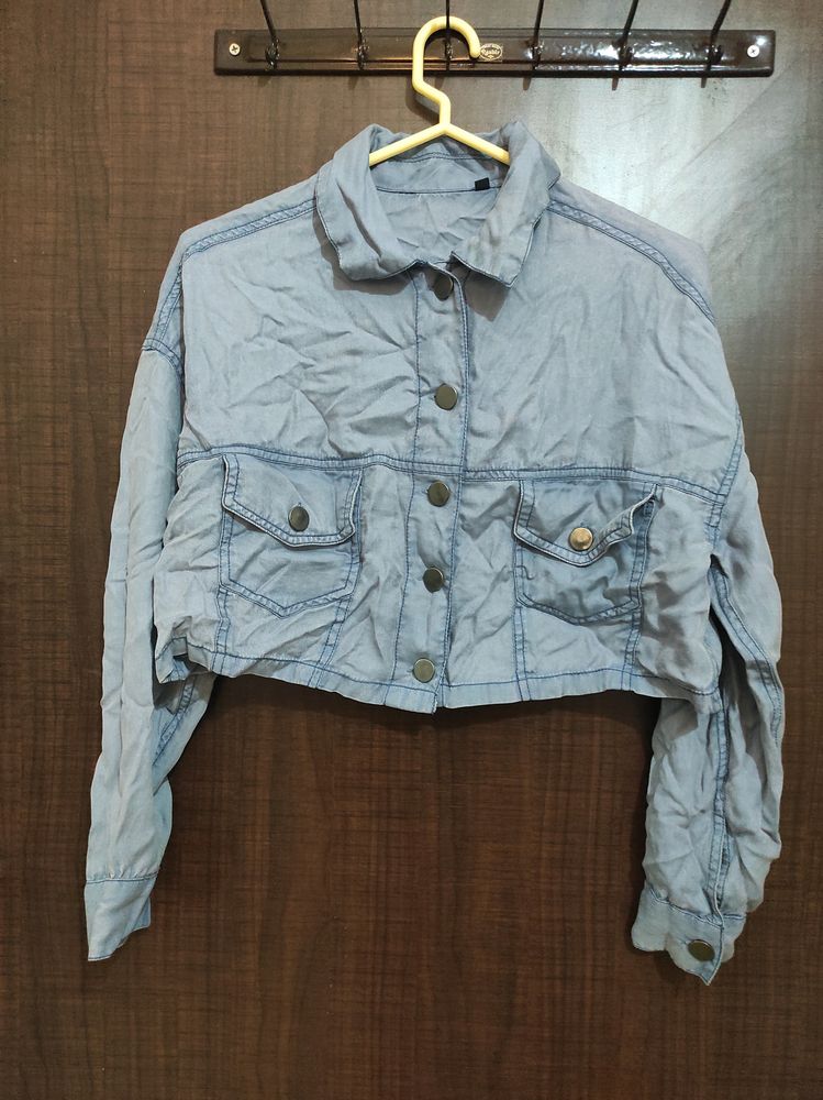 JACKET PATTERN CROP SHIRT