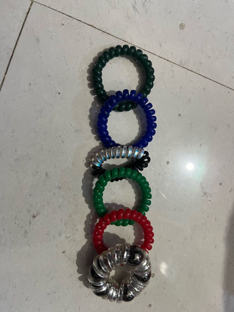 Set of 6 Spiral Hair Ties