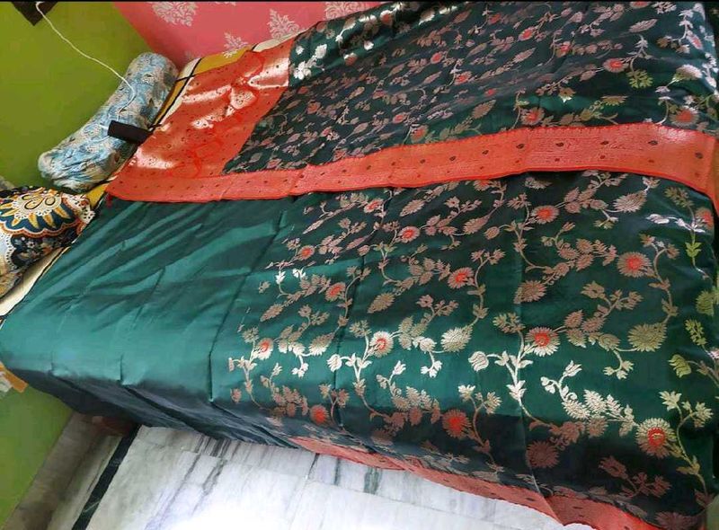 Elegant Green Brocade jal katan Saree