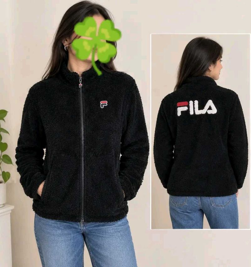 Fila Black Teddy Fleece Jacket