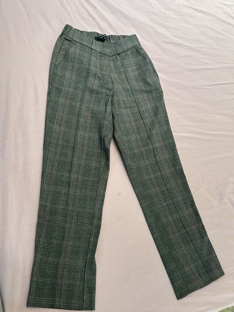 Checkered Ankle Pants - XS
