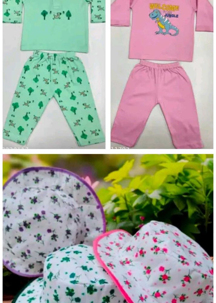 Cute Kids Pajama Set &amp; Hat