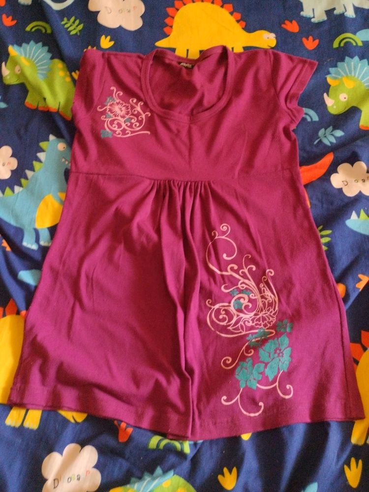 Purple Graphic Tunic Dress