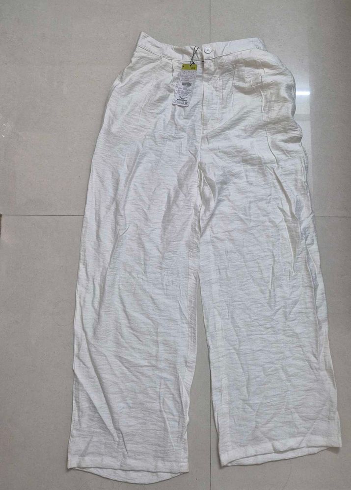 White Wide-Leg Pants