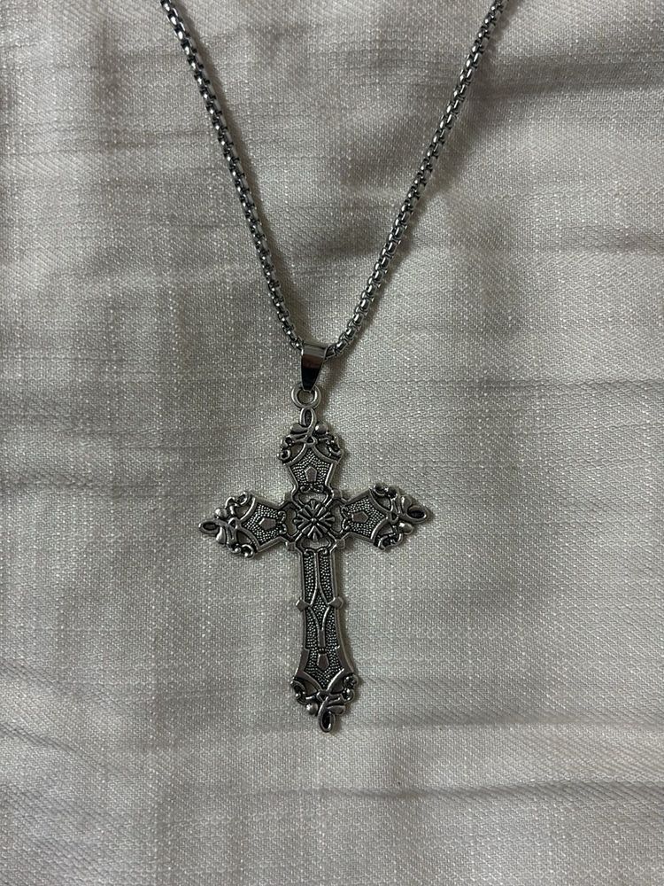 Silver Cross Pendant Necklace