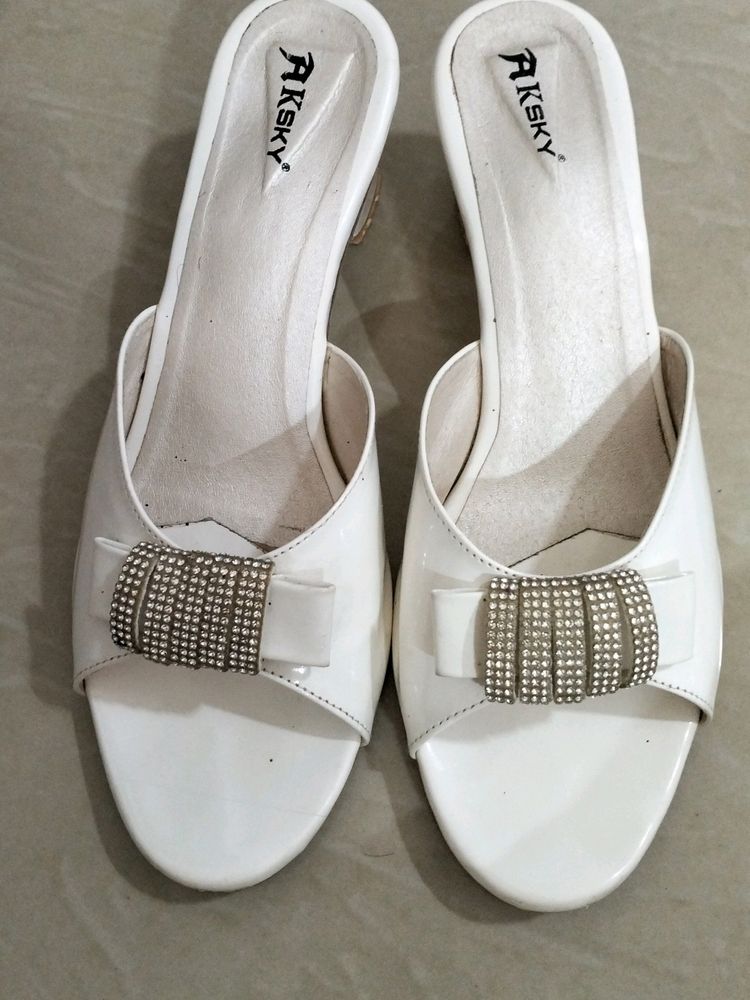 White Colour Heels In A Good Condition