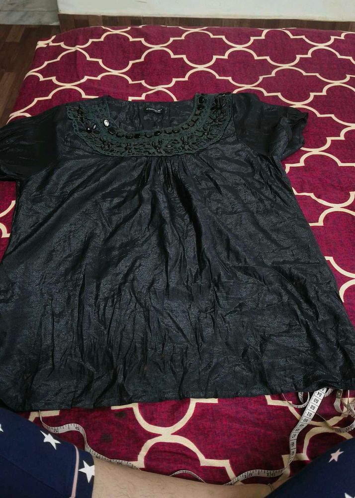 Elegant Black Embellished Top