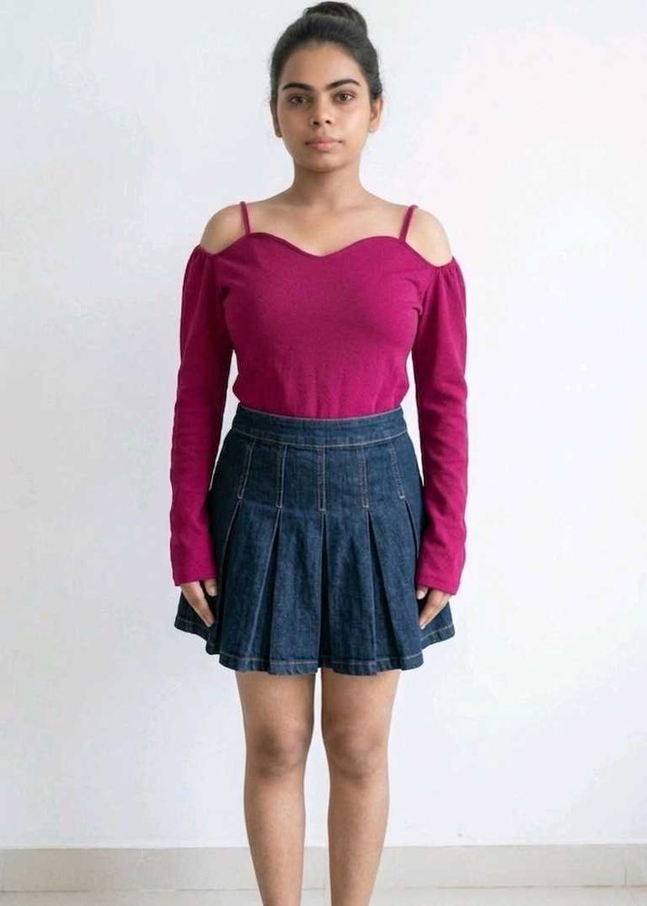 Magenta Off-Shoulder Top