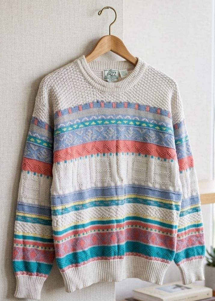 Vintage Geometric Print Sweater