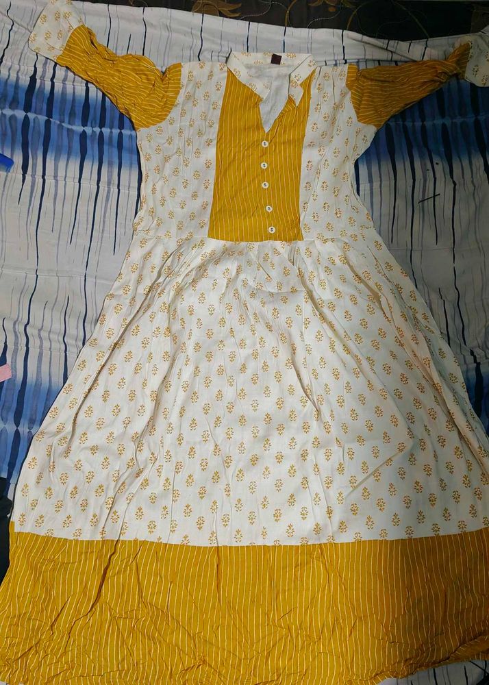 Yellow &amp; White&amp;Red Dress