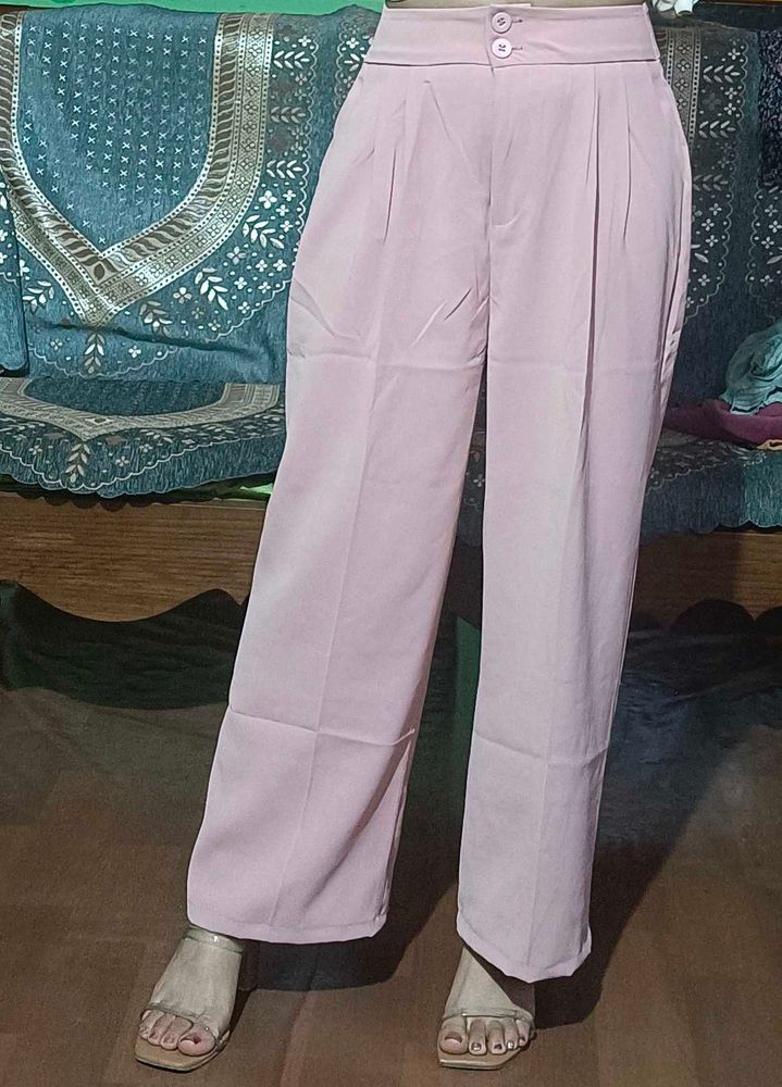 New Beautiful Pink Wide-Leg Pant