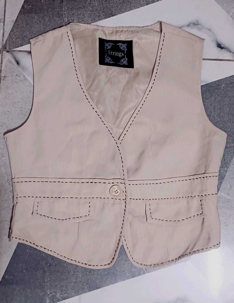 Stylish Beige Vest