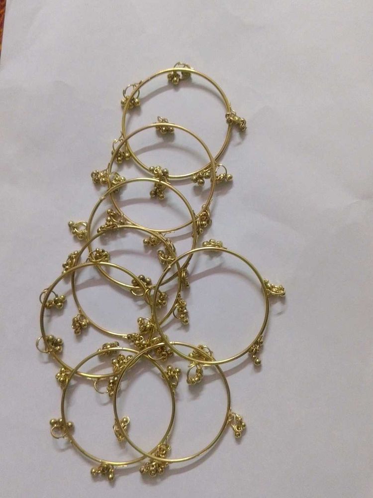 Gold Tone Bangles with Bells new