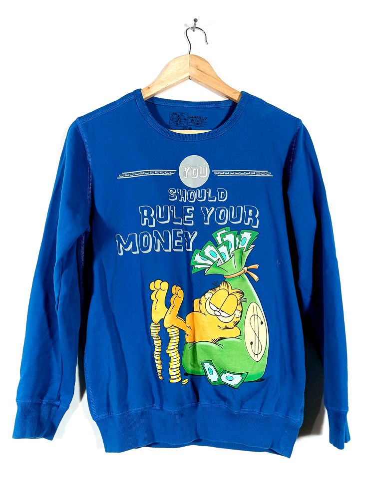 Blue Printed Sweatshirt (Women)