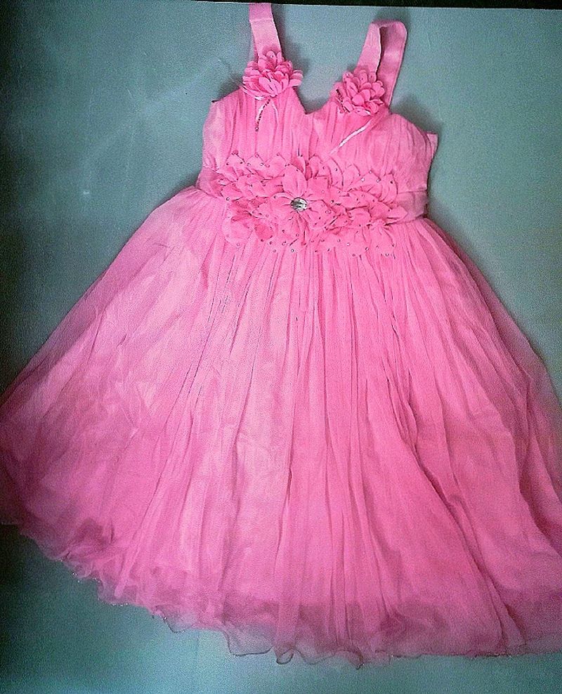 Pink Flower Girl Dress
