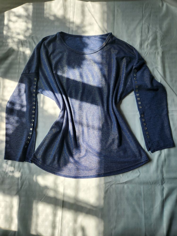 Shimmery Blue Top