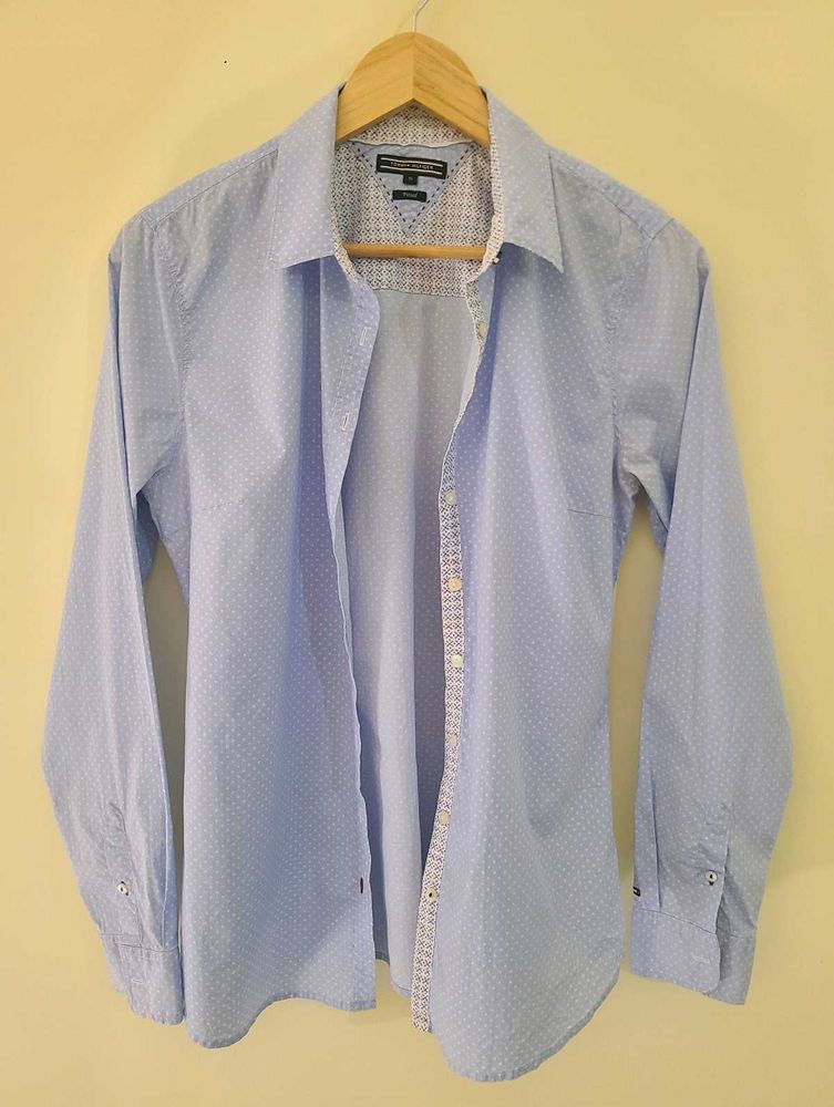 Tommy Hilfiger womens Light Blue Dotted Shirt 🔥