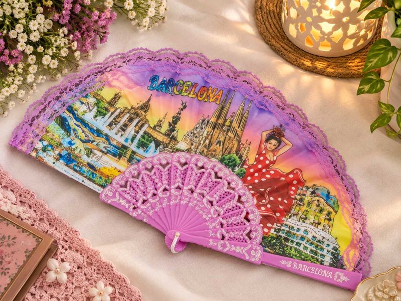 Barcelona Souvenir Folding Fan
