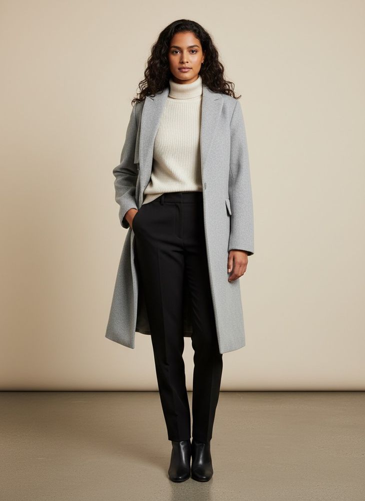 Elegant Grey Trench Coat