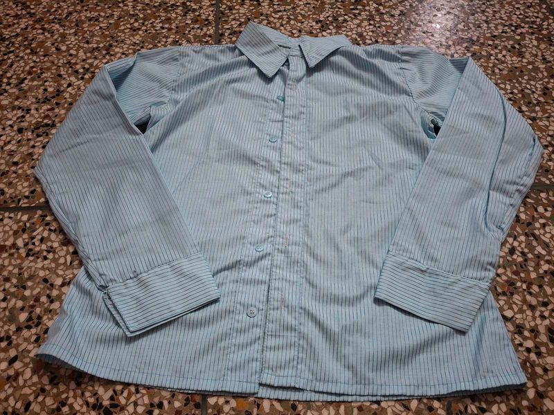 Striped Blue Shirt &amp; White