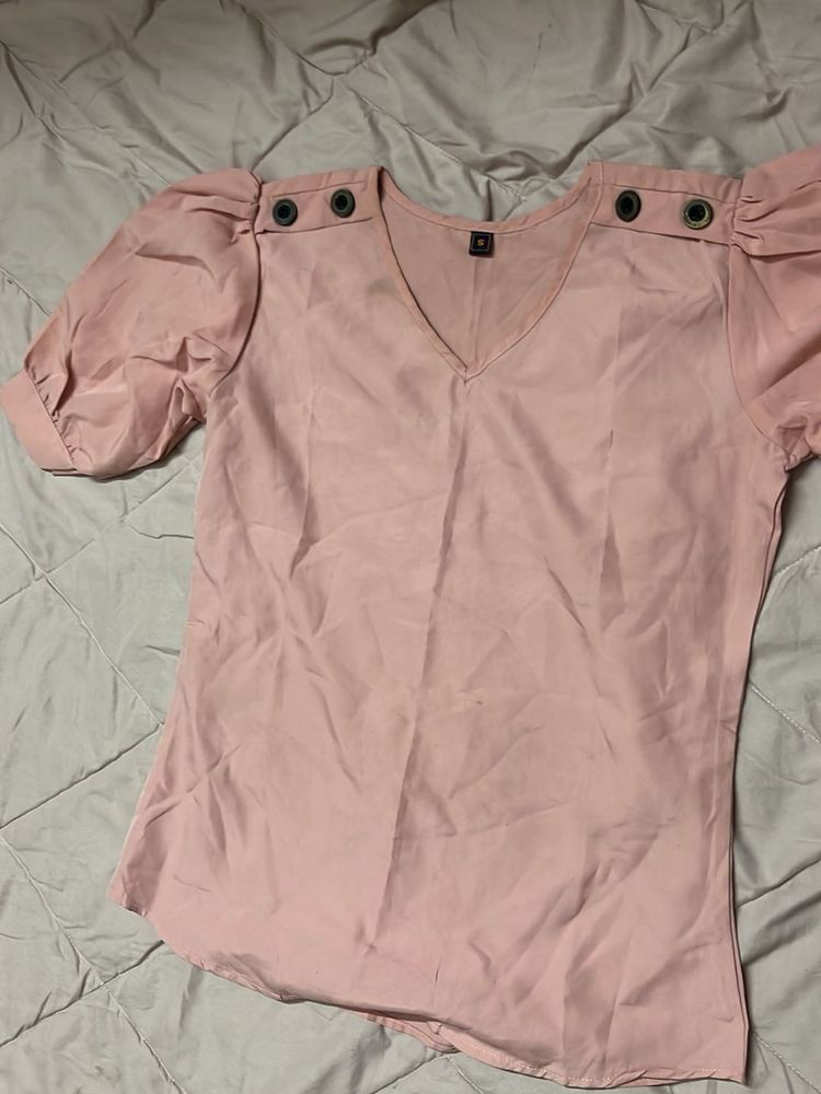 Chic Pink Puff Sleeve Top