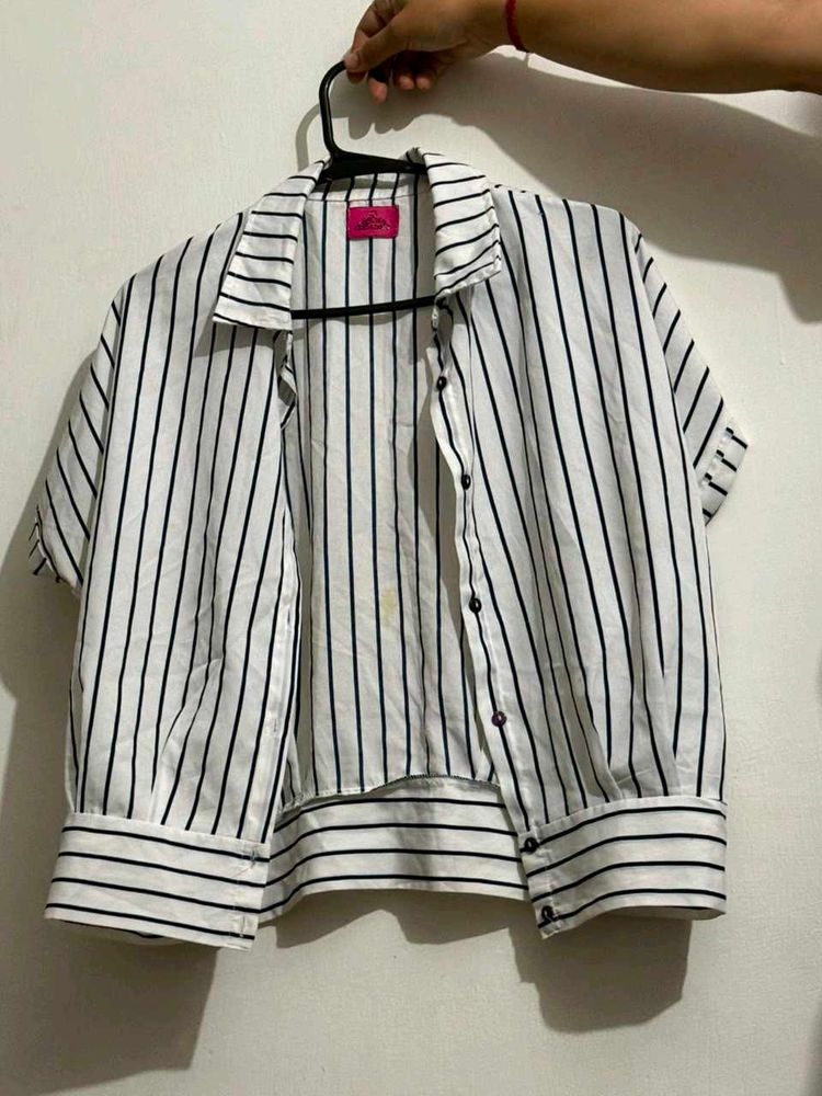 Striped Button-Up Shirt