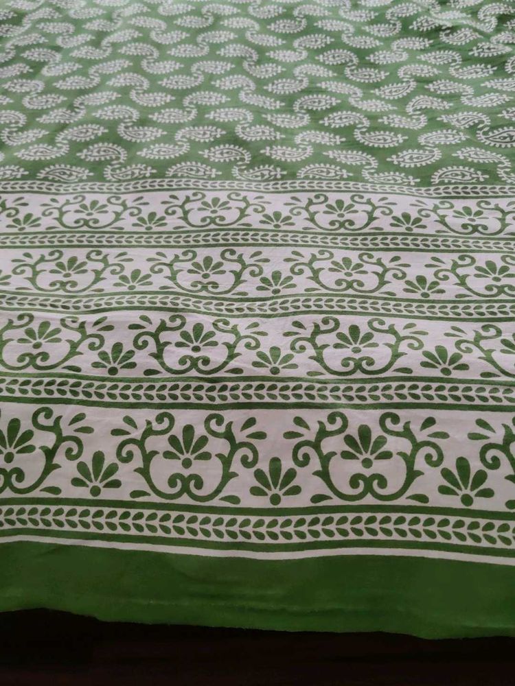 Green handblock Bedsheet