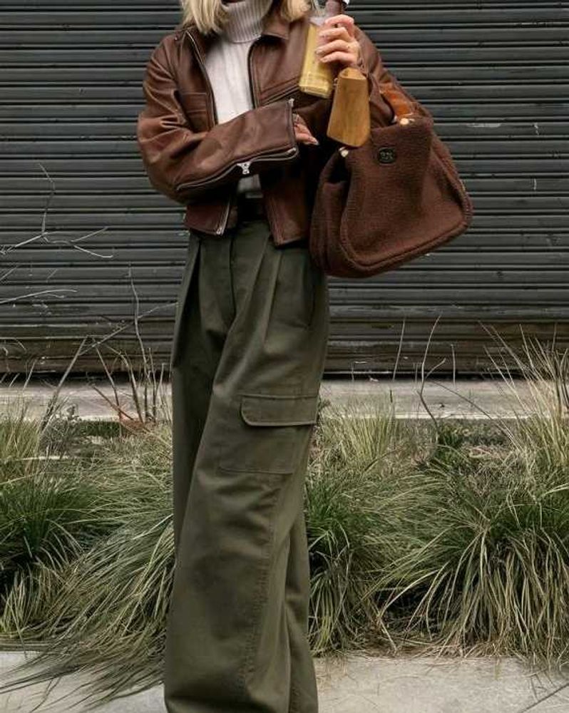 Korean Olive Green Cargo Pants