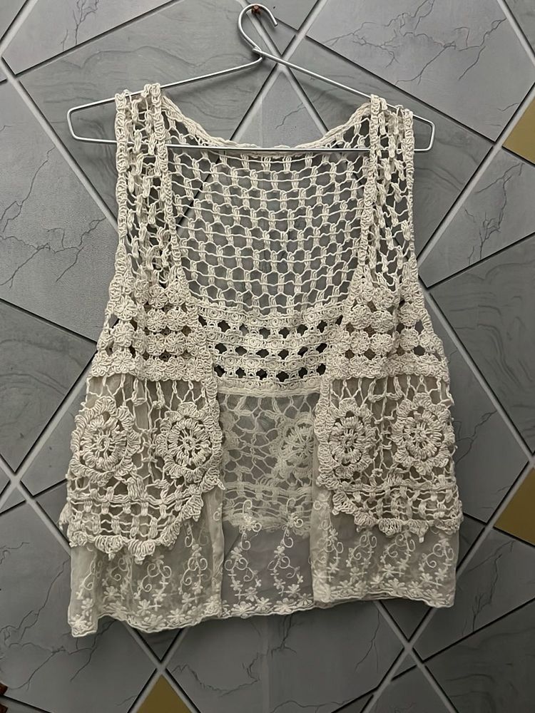 Boho Crochet Lace Vest