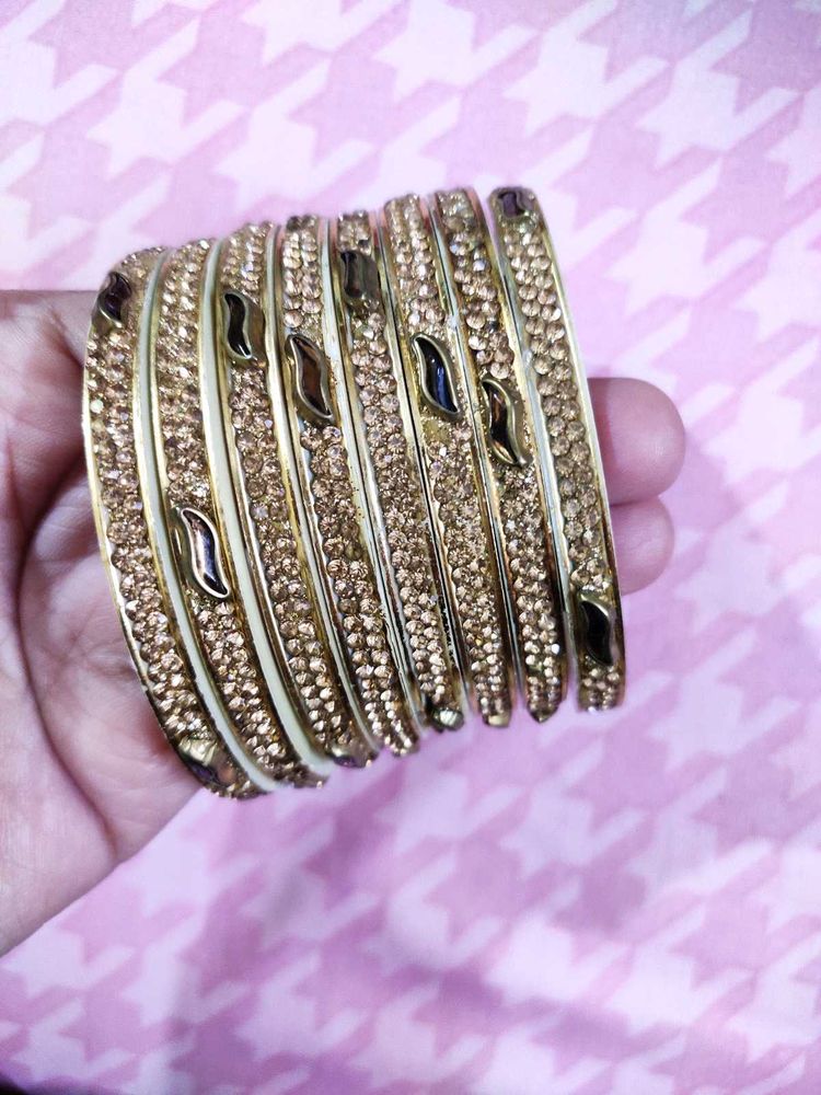Set Of 8 Brand New Golden Bangles