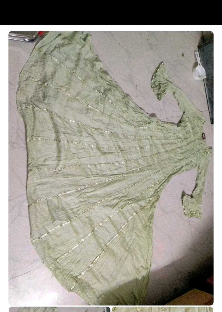 Light Green Sequin Ethnic Gown