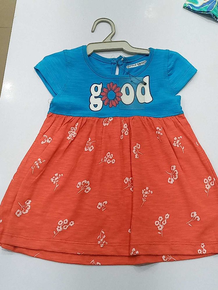 Cute "Good" Print Baby Dress