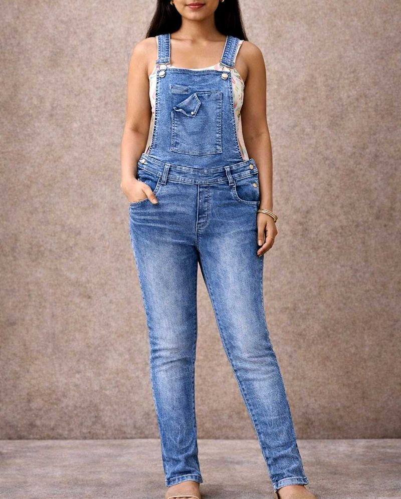 Women's Blue Denim Overalls