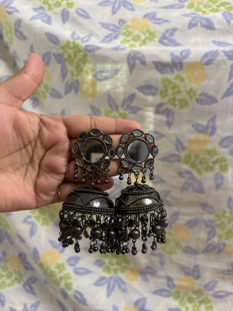 Afghani Oxidised Jhumka Earrings