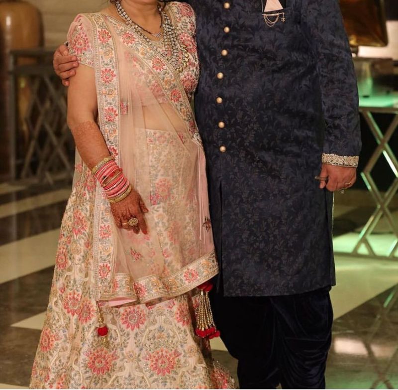 Beautiful Bridal Peach Lengha