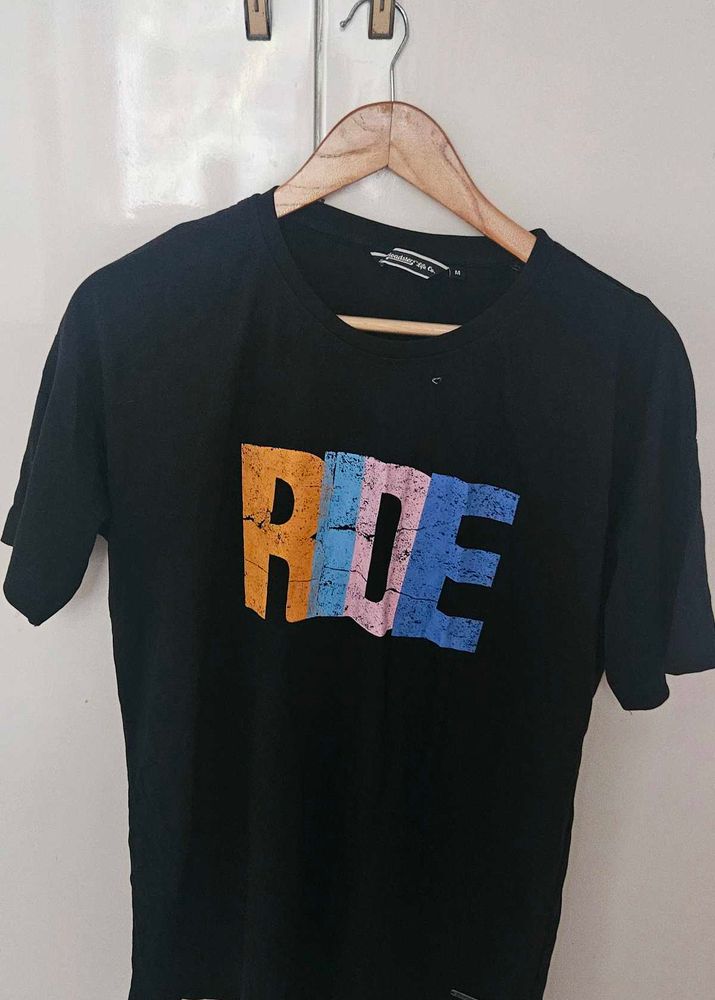 Roadster Women Black Pure Cotton Tshirt