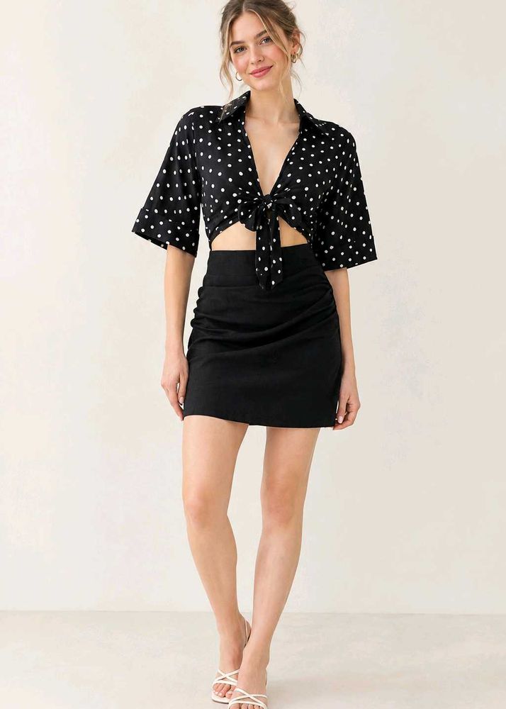 Chic Black Polka Dot Bodycon Dress